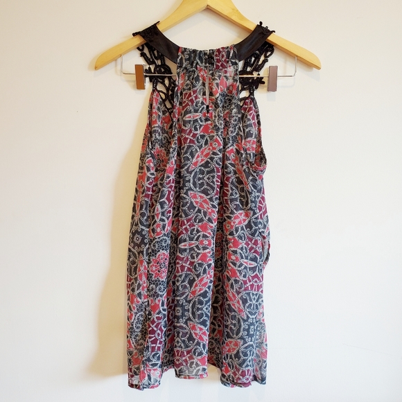 Guess Eyelet Halter Top with Wrap Front - Picture 2 of 4